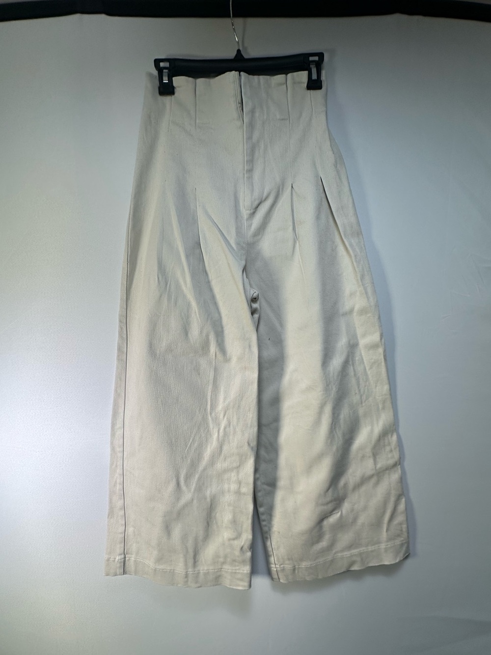 Urban Outfitters Cream High-Waist Wide-Leg Chinos